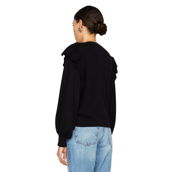 Marie Oliver Remi Black Puff Sleeve Popover Pullover Sweater - Picture 4 of 12